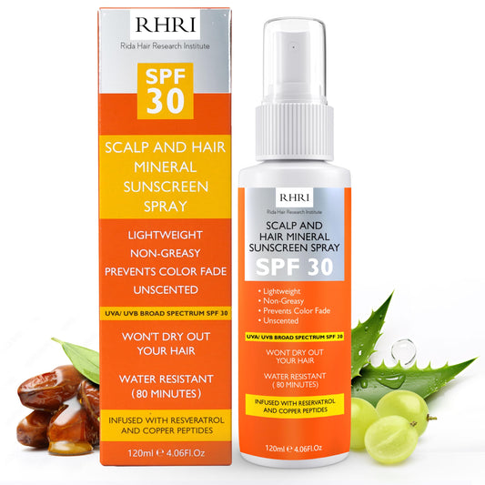 Premium SPF 30 Hair Sunscreen Spray | Non-Greasy UV Protection for Hair and Scalp | Prevents Color Fade and Dryness | Travel-Size UV Protection |