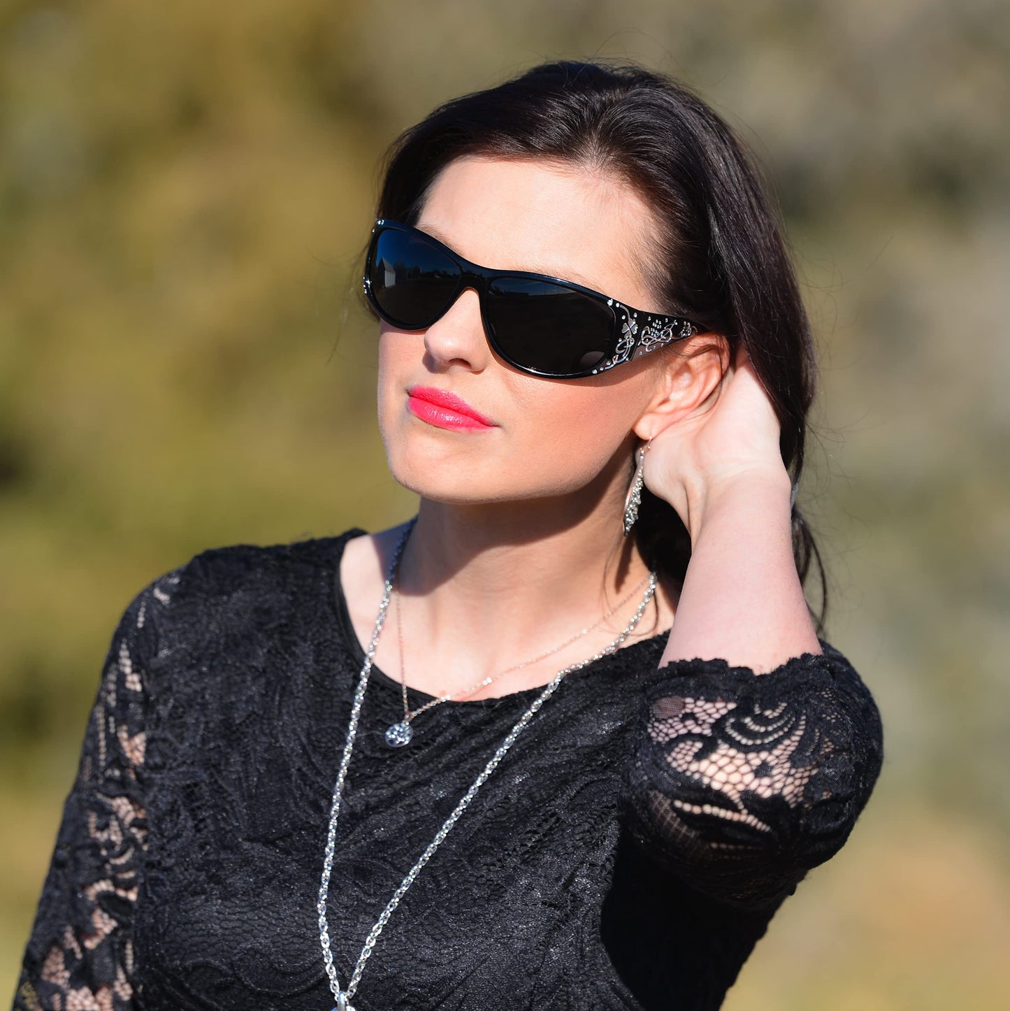 Polarized Sunglasses for Women - Premium Fashion Sunglasses - HZ Series Chic Womens Designer Sunglasses (Fire Red, Dark Smoke)