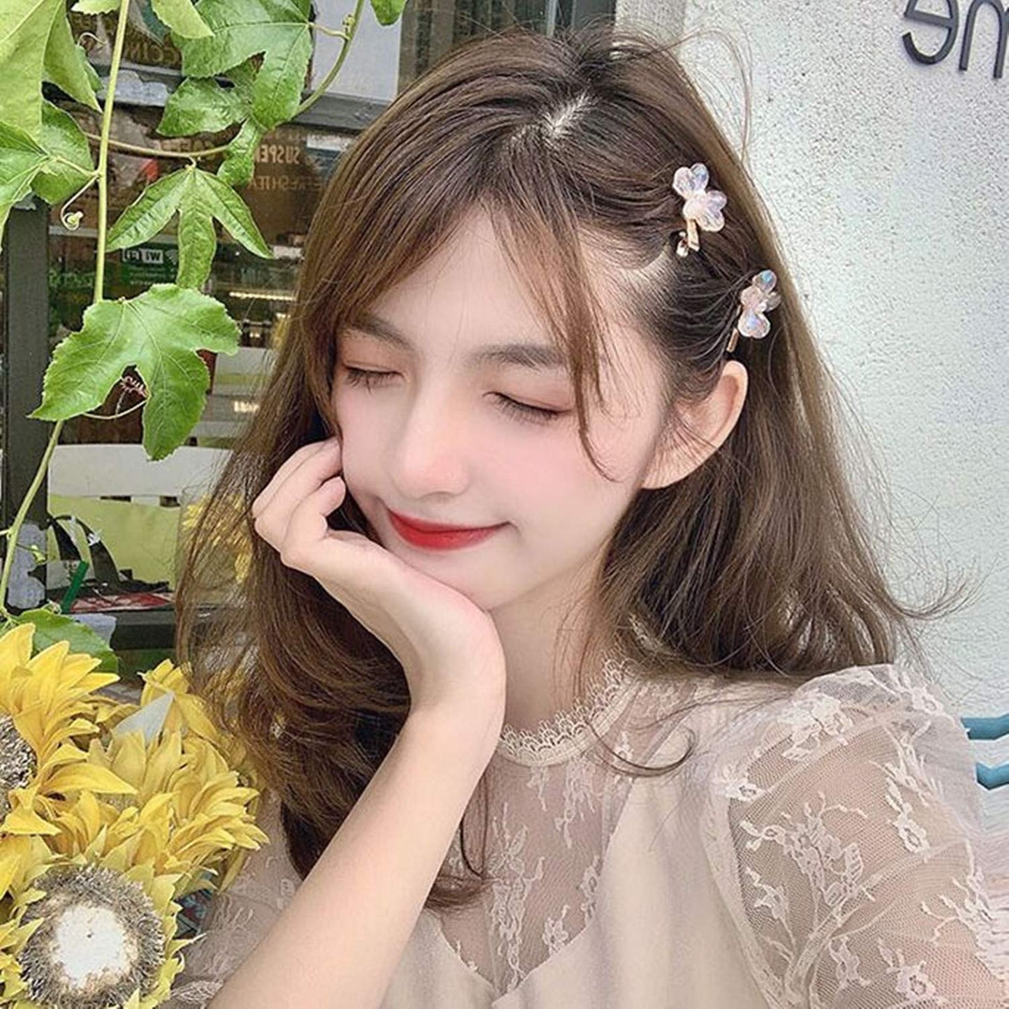 Crystal Hair Clips Small Pearl Hairpins Textention Fashion Hair Barrettes Decorative Bling Hair Accessories for Women Ladies