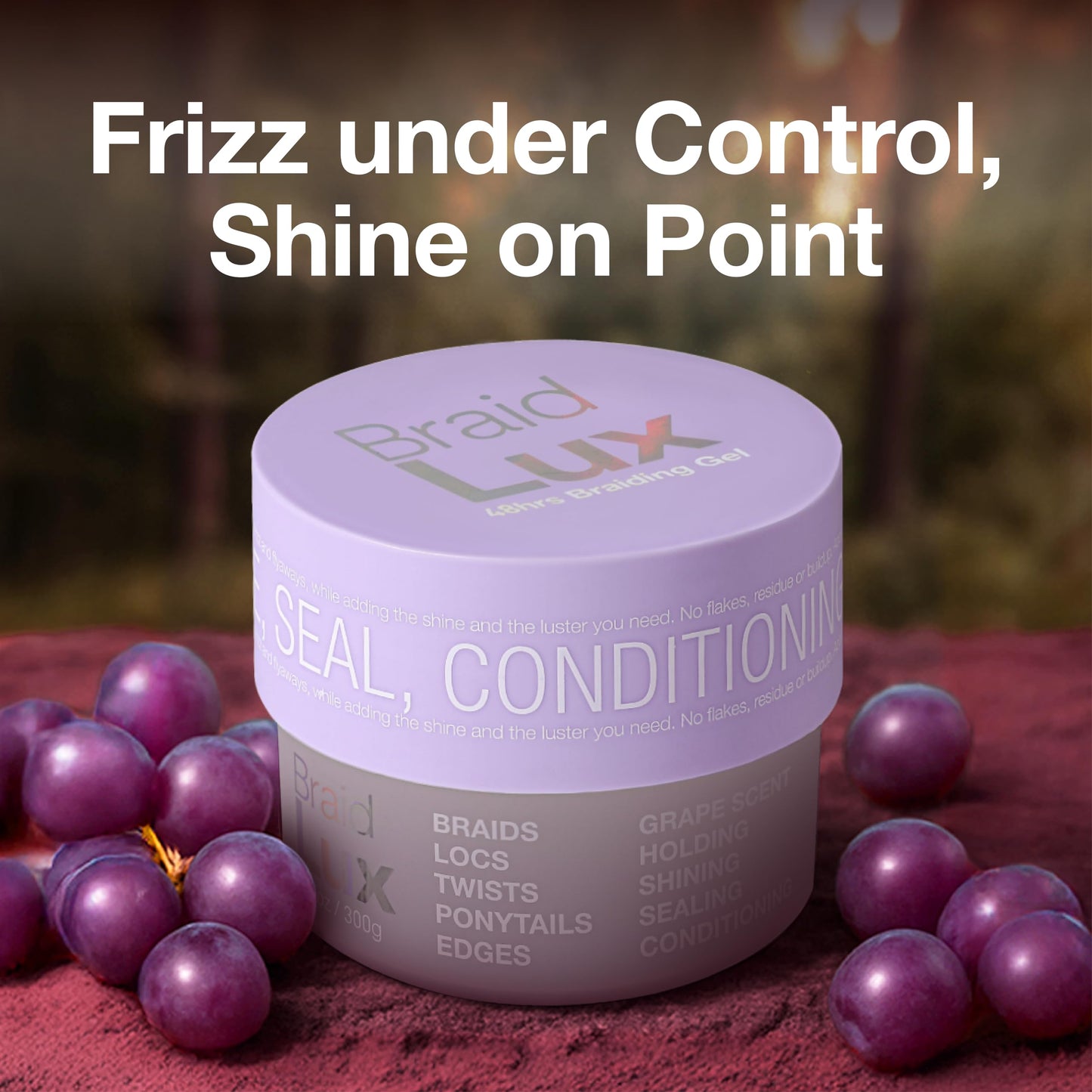 Lux Collection Braiding Gel & Braid Sealer for Box Braids - Braid Lux Gel for Braids, Locs & Twists with Castor Oil & Biotin, Non-Flaking, High Shine