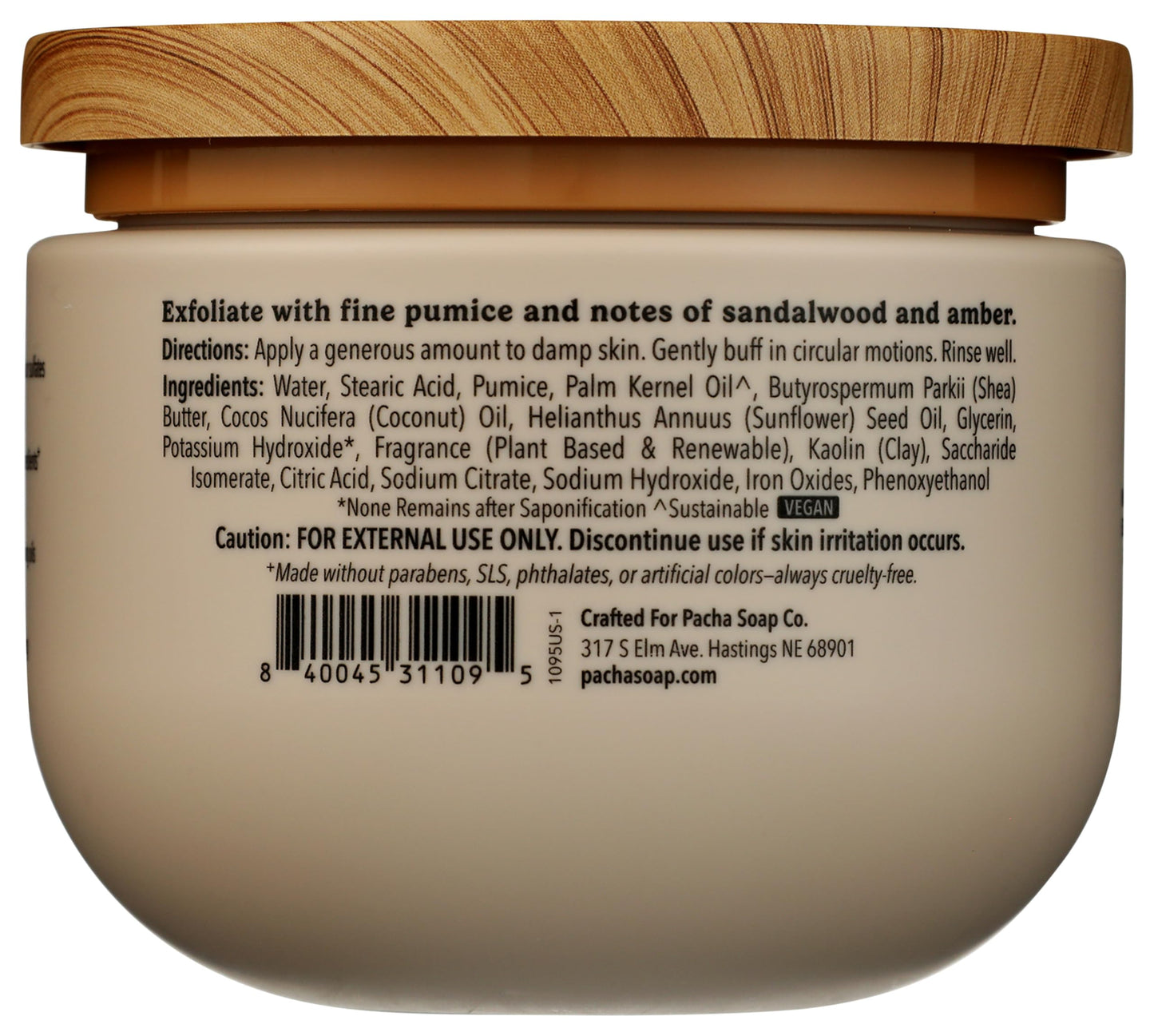 PACHA SOAP Santal & Amber Body Scrub, 15 OZ