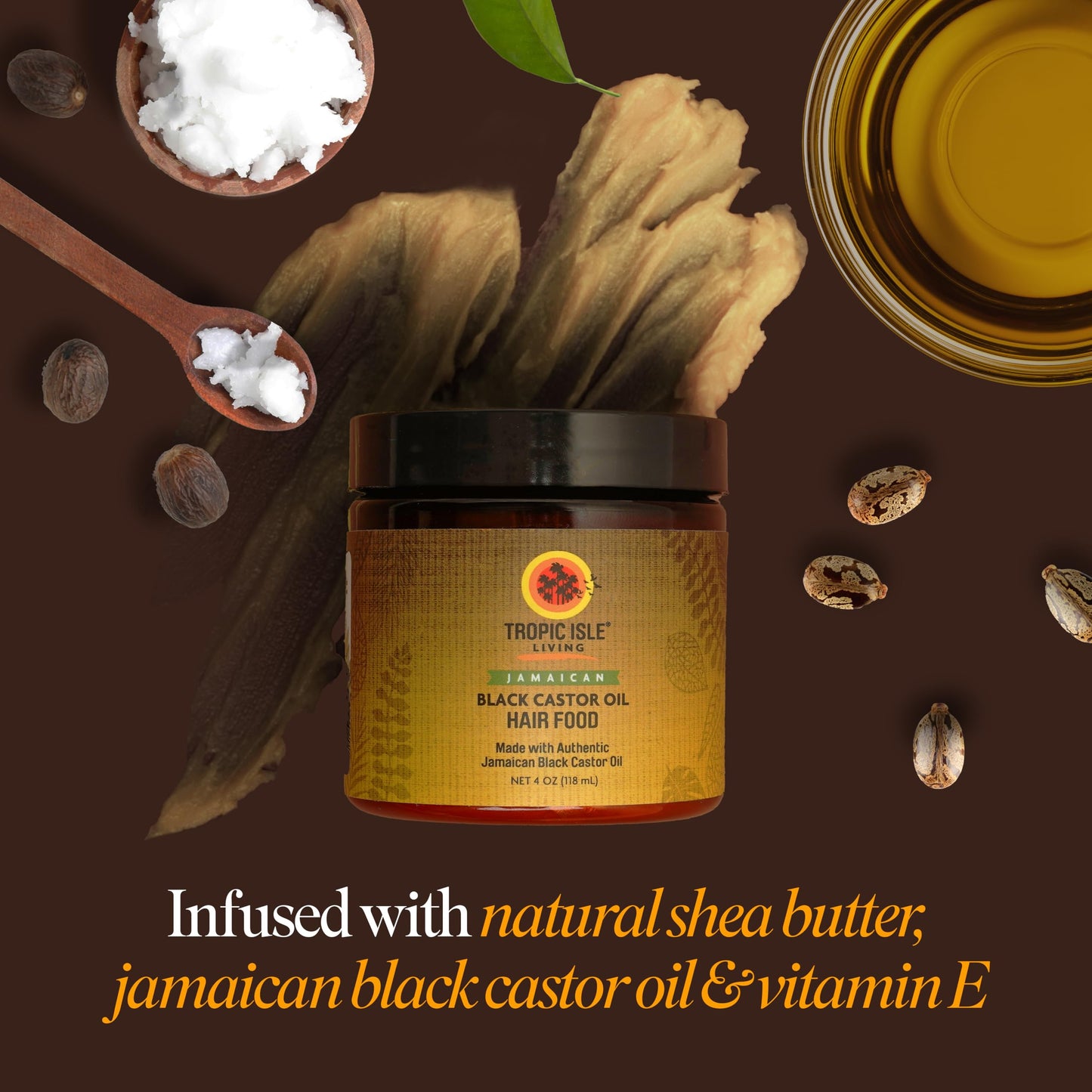 All Natural Black Castor Oil Hair Food | moisturize, thicken, strengthen & increase hair growth | Traditional Handmade Jamaican Black Castor Oil