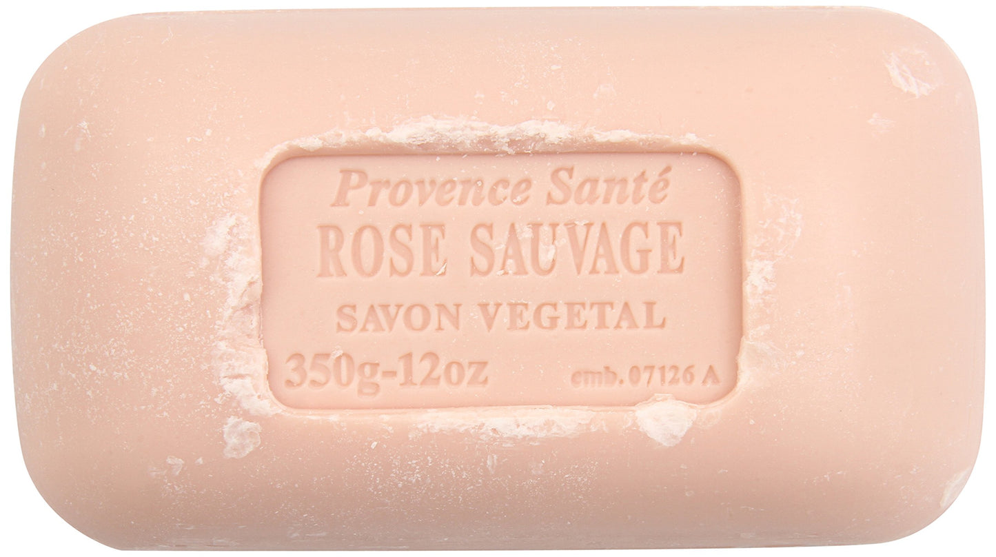 Provence Sante Luxury French Soap Bar - Moisturizing Shea Butter - Triple-milled Wild Rose Fragrance, 12 oz