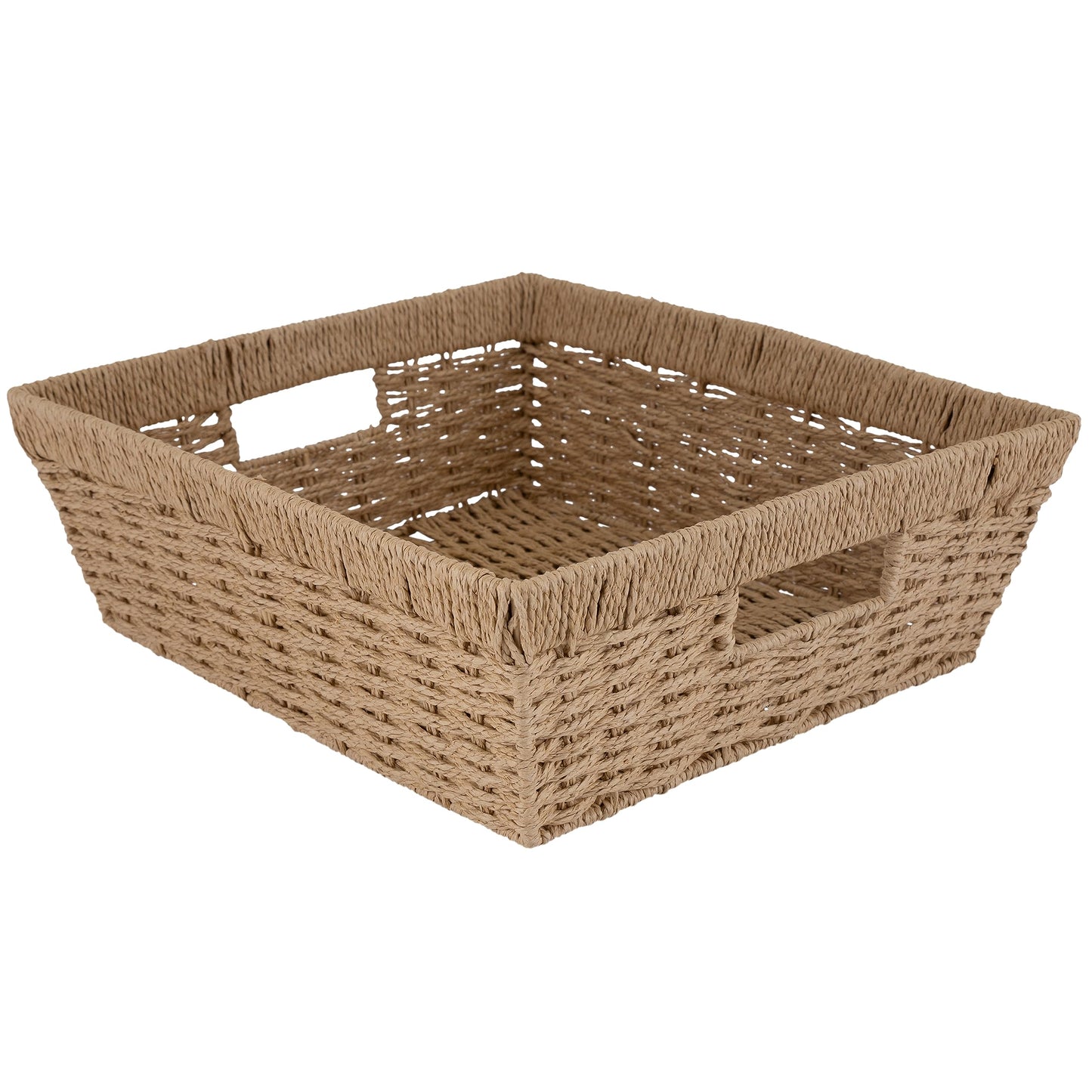 Simplify Large Shelf Storage Basket | Dimensions: 15"x 13"x 5" | Dutch Weave Design | Home Organization | Paper Rope Material | Great For Leaving…