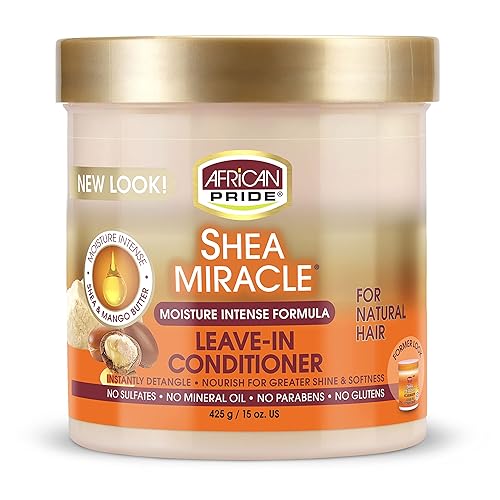 African Pride Shea Miracle Leave In Conditioner - Contains Shea & African Mango Butter to Smooth Curls, Coils & Waves, Nourishes Hair, 15 oz