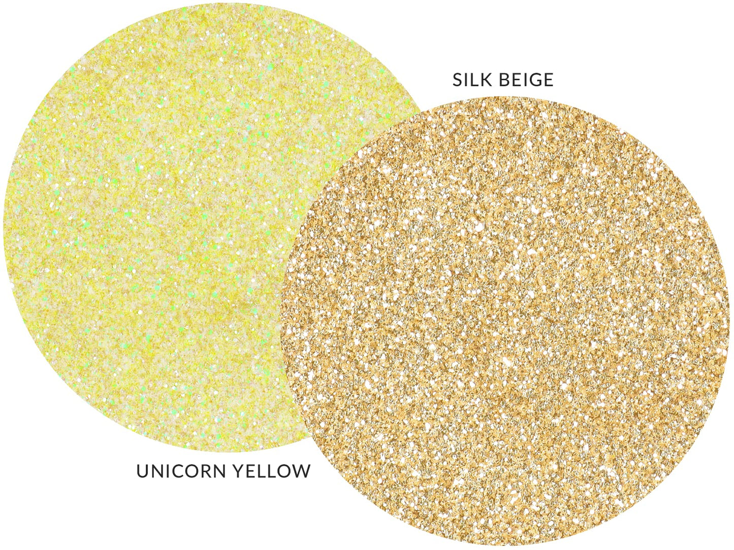 MARBLERS Twinkle Face & Body Glitter Duo [Unicorn Yellow & Silk Beige] 0.36oz (10g) | Non-Toxic | Cruelty-Free | Eyeshadow, Nail Polish, Nail Art |
