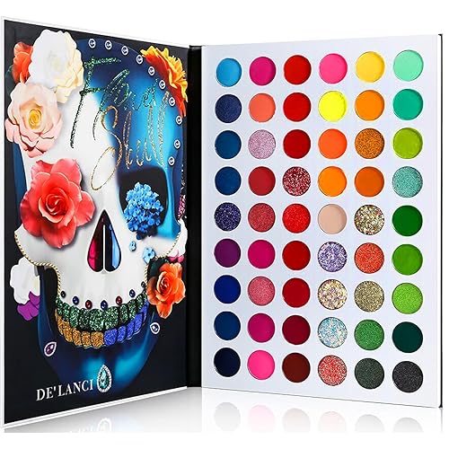 DE'LANCI Big Colorful Eyeshadow Palette Professional 54 Color Board Eye Shadow Bright Neon Glitter Matte Shimmer Makeup Pallet Highly Pigmented Powder