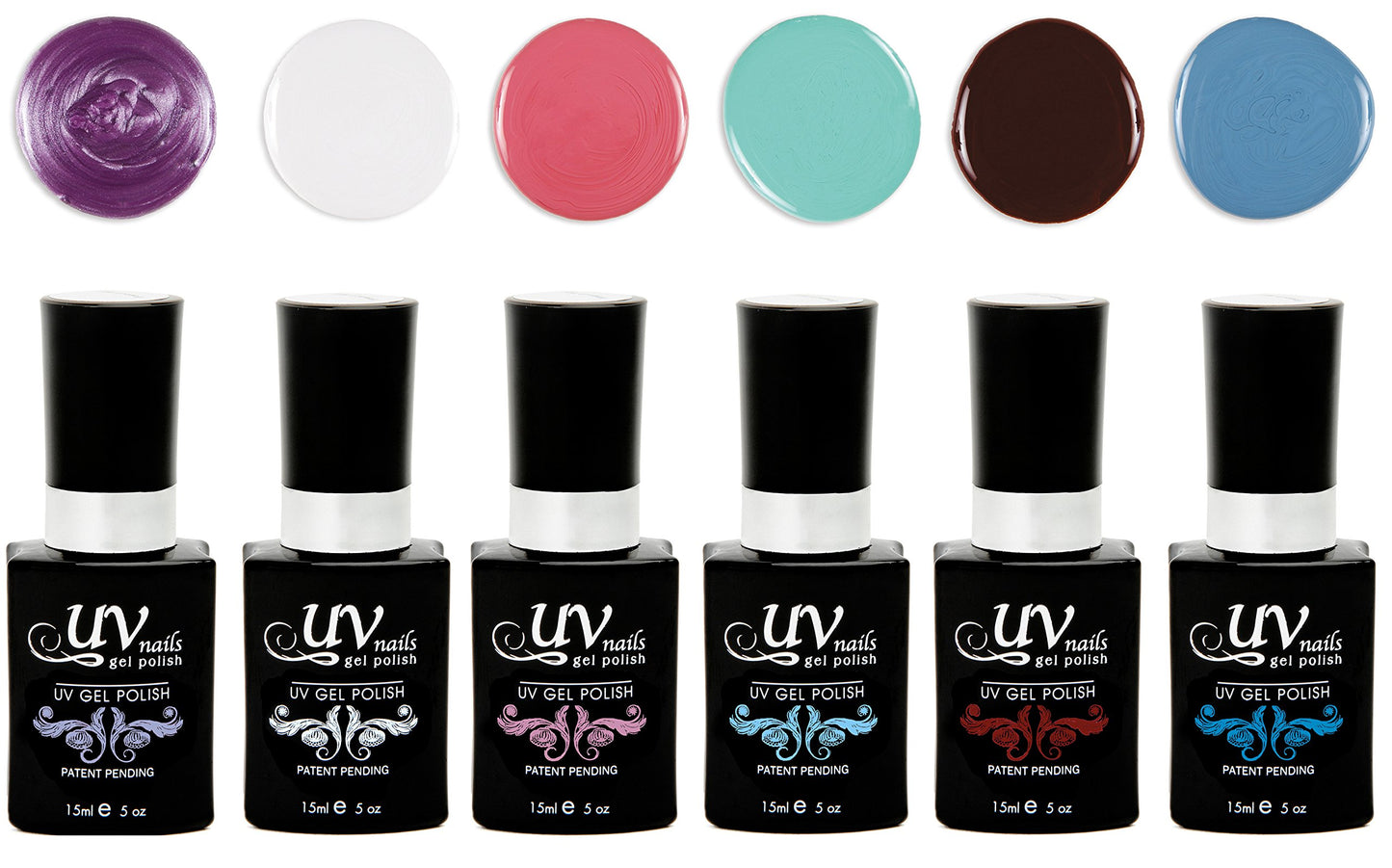 UV-NAILS Gel nail polish cure with UV or LED nail lamp gel polish for nails Set of 6 (SANTORINI) Beauty & Personal Care UV-NAILS