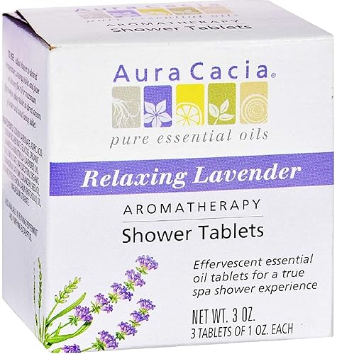 Aura Cacia Aromatherapy Shower Tablets, Relaxing Lavender 3 ea (Pack of 12)