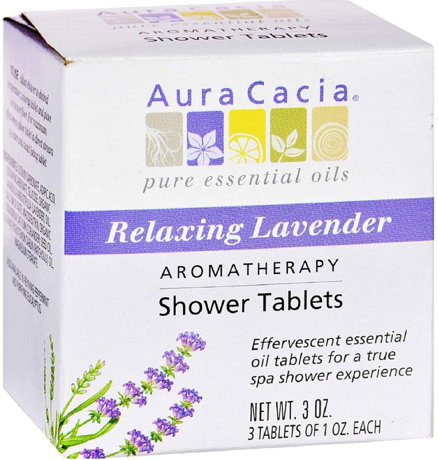 Aura Cacia Aromatherapy Shower Tablets, Relaxing Lavender 3 ea (Pack of 12)