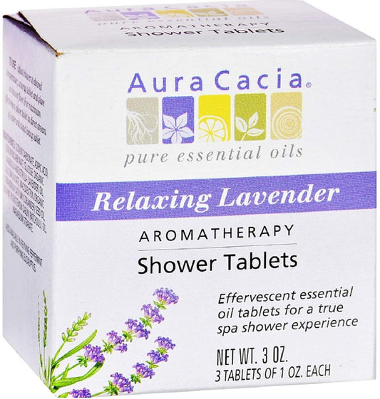Aura Cacia Aromatherapy Shower Tablets, Relaxing Lavender 3 ea (Pack of 12)