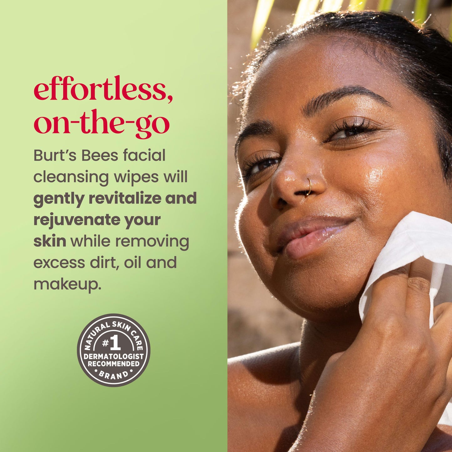 Burt’s Bees Soothing, Fragrance Free Facial Towelettes for Sensitive Skin, Aloe Vera, 100% Plant Based Cloths; 99% Natural Origin; Removes Makeup
