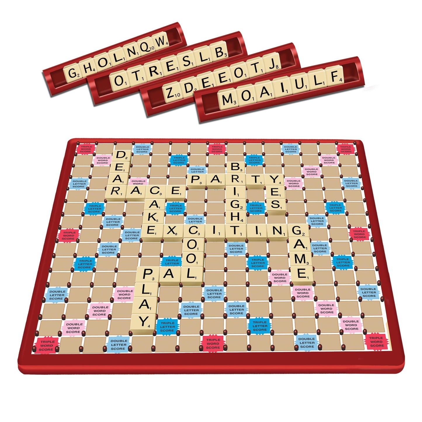 Tile Lock Scrabble by Winning Moves Games USA, Innovative Gameboard "Locks" Tiles In Place, for 2 to 4 Players, Ages 8 and Up