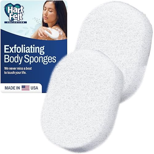 HartFelt Bath Sponges for Shower Women & Men | Soft Exfoliating Body Sponge for Dead Skin | Chemical-Free Sponges for Body | Cleanses Skin from Dirt