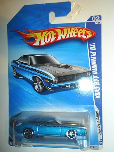 Hot Wheels 2010 [Blue & Black] '70 Plymouth AAR CUDA #80/240, Muscle Mania #2/10