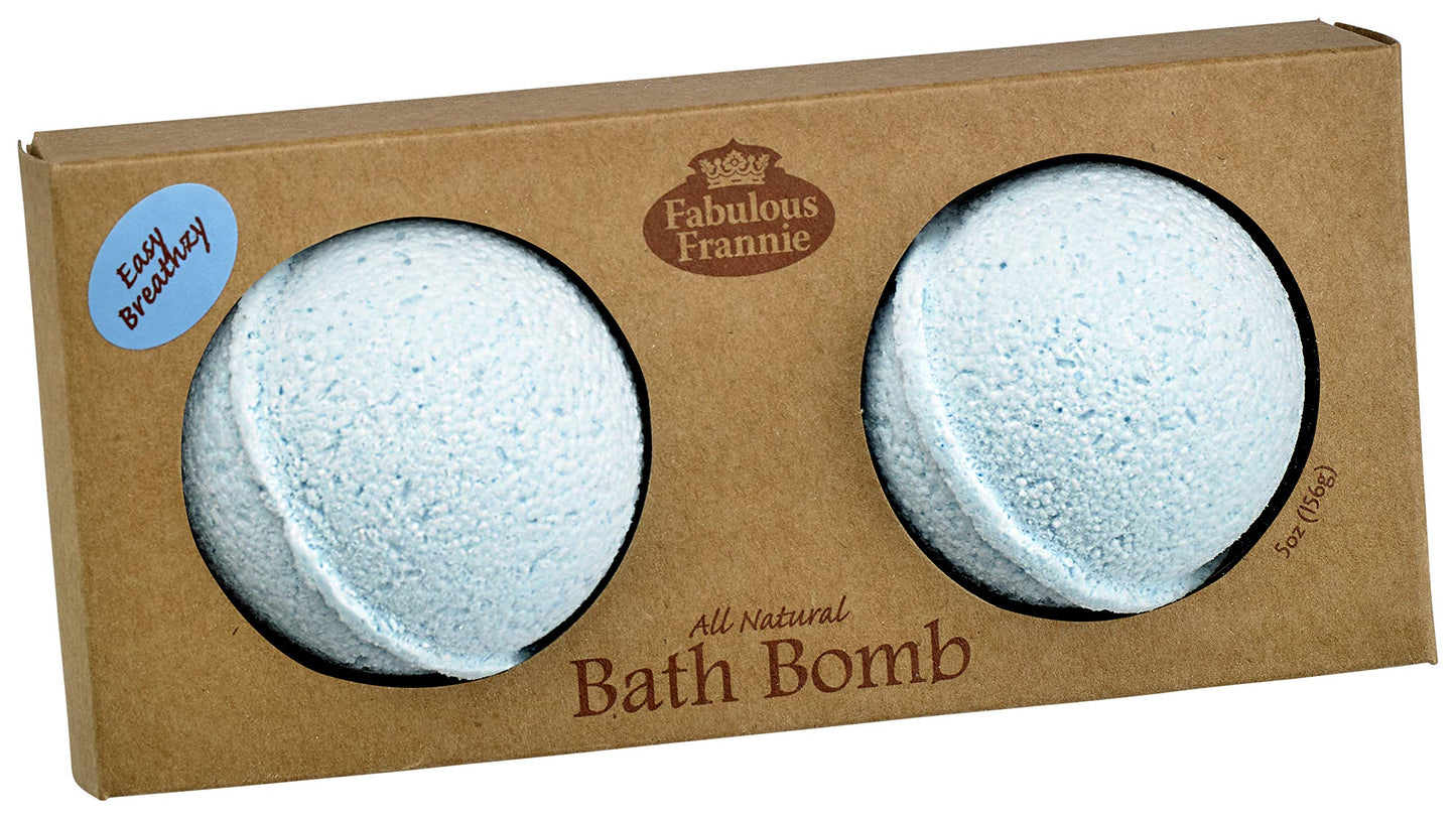 Fabulous Frannie Easy Breathzy Natural, Handmade Bath Bomb Set, Rich in Essential Oil, Salt, Coconut Oil, Witch Hazel, Fizzies to Moisturize Skin…