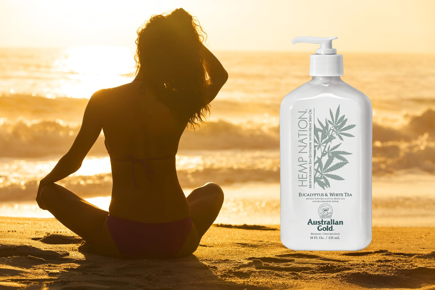 Australian Gold Hemp Nation Eucalyptus & White Tea Moisturizing Tan Extender18oz
