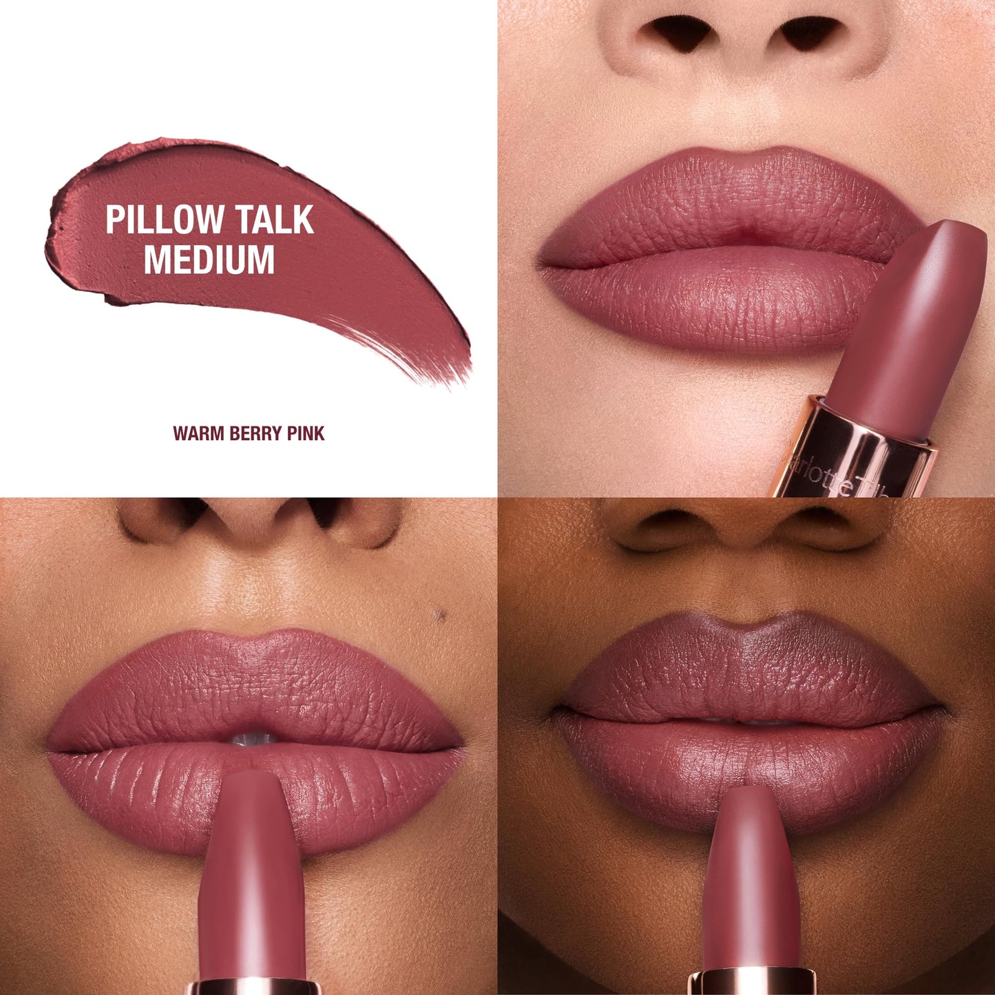 Charlotte Tilbury Matte Revolution Lipstick - Long Lasting, Matte Lipstick with Buildable Color & Lip-Loving Ingredients - Creamy, Easy to Blend Formula - Pillow Talk Medium