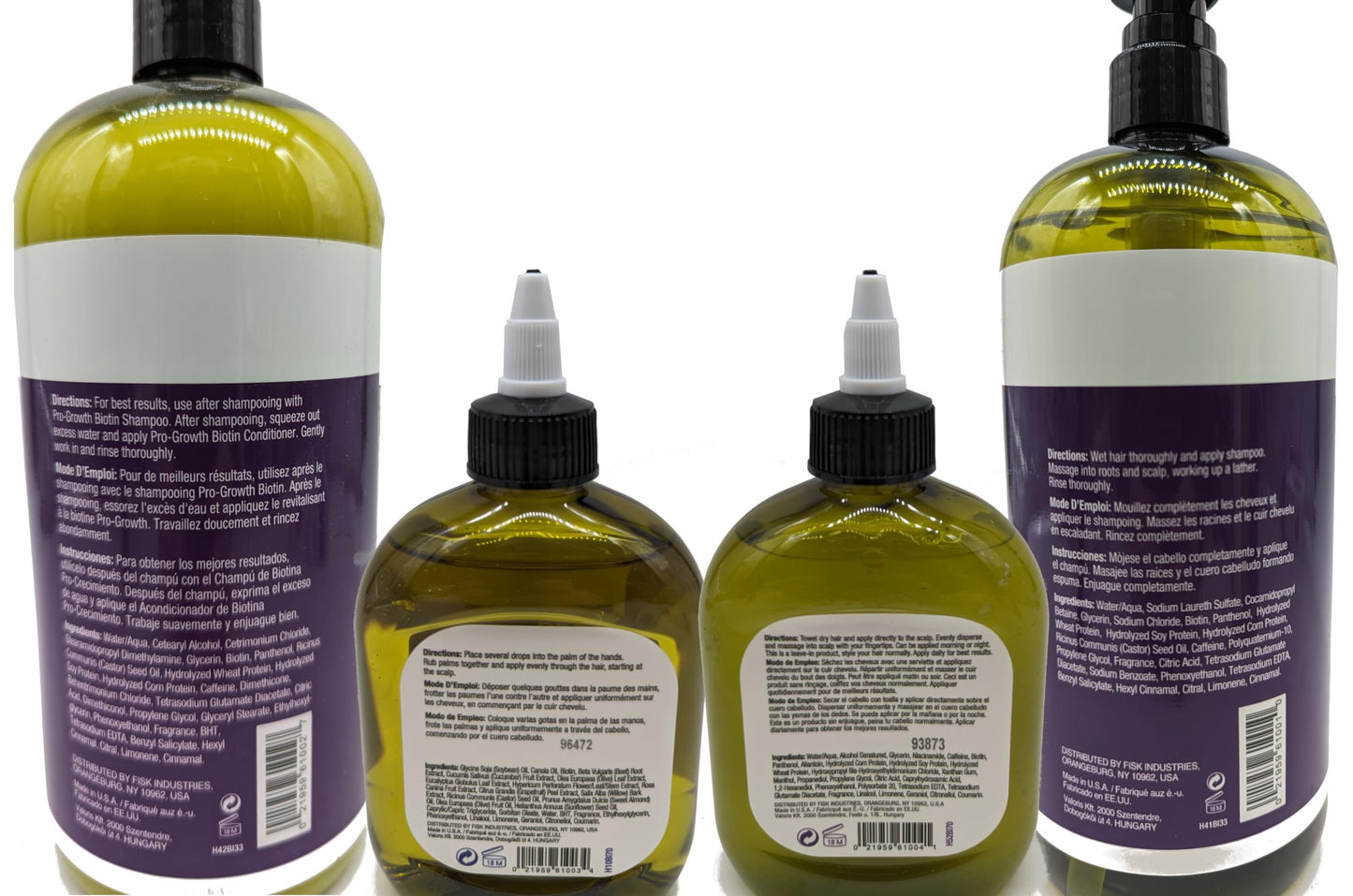 Hair Chemist Pro-Growth with Biotin Ultimate 4PC Shampoo & Conditioner Set- Includes 33.8oz Shampoo, 33.8oz Conditioner, 7.1oz Scalp Stimulator