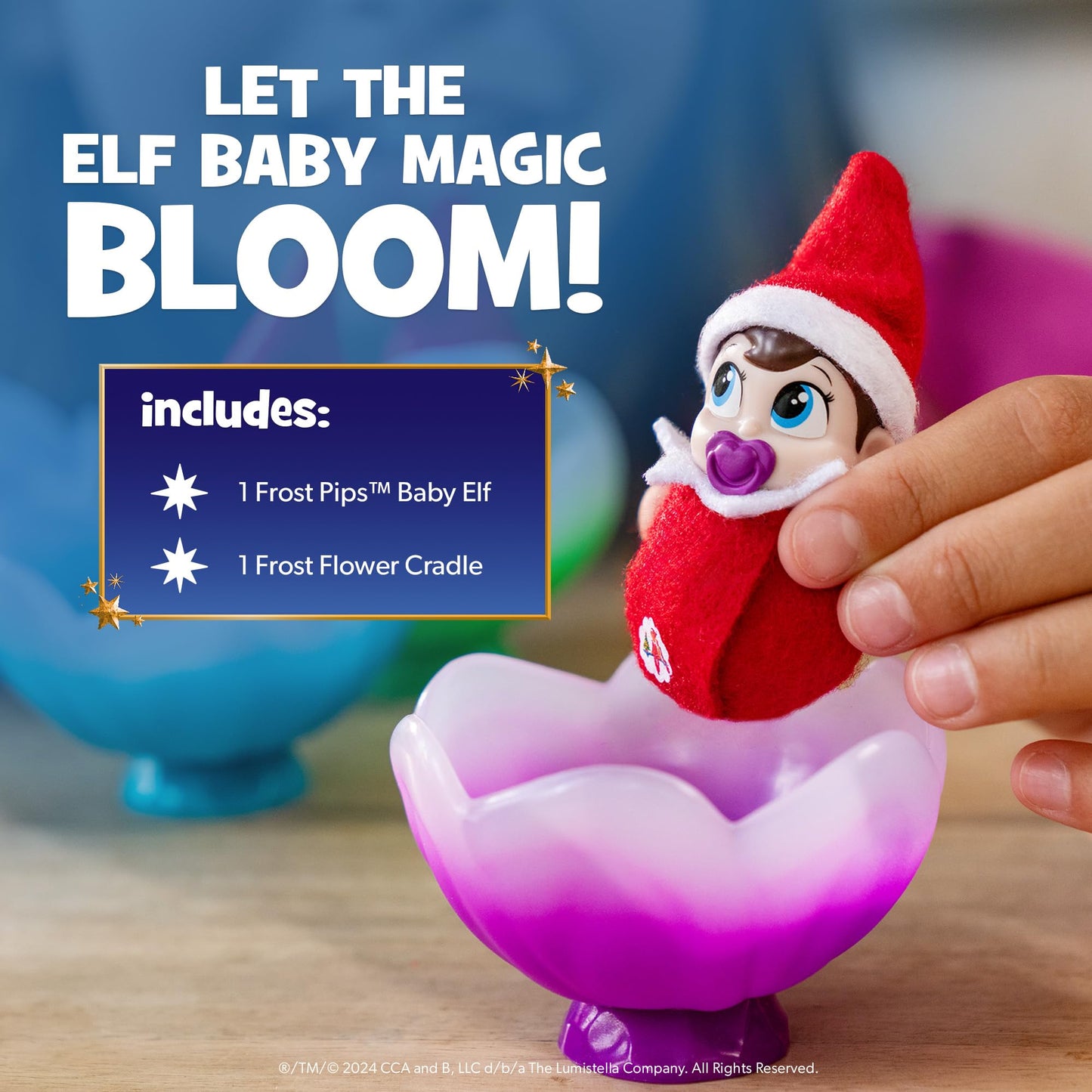 The Elf on the Shelf Frost Pips Mini Blooms Elf Baby Girl with Blue Eyes - Includes Frost Flower Cradle - for Ages 3 Years and Above