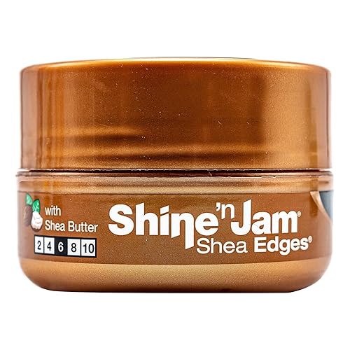 Ampro Shine-n-Jam Shea Edges - Infused with Shea Butter and Silk Protein to Moisturize Hair - Great for Taming Fringe, Ponytails, and Updos - Firm