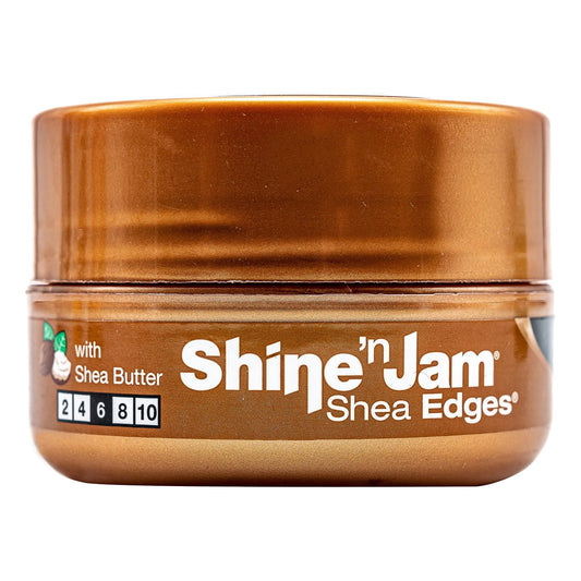 Ampro Shine-n-Jam Shea Edges - Infused with Shea Butter and Silk Protein to Moisturize Hair - Great for Taming Fringe, Ponytails, and Updos - Firm
