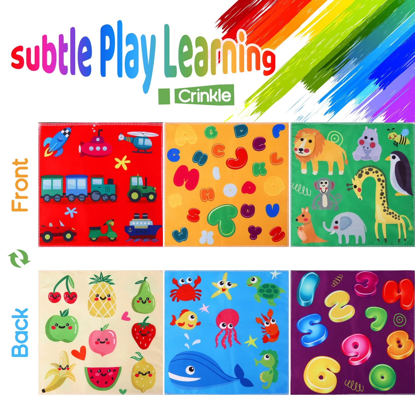 YOGINGO Baby Tissue Box Toy | Montessori Sensory Crinkle Toy for Infants 6–12 Months | Soft, High-Contrast Early Learning Gift