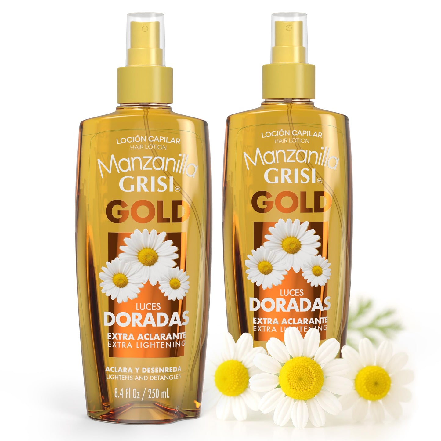 Grisi Manzanilla Hair Lotion Gold - Chamomile Hair Lightening Spray | Enhances Golden Highlights Naturally with Daily Use | Leave-In Detangler Spray