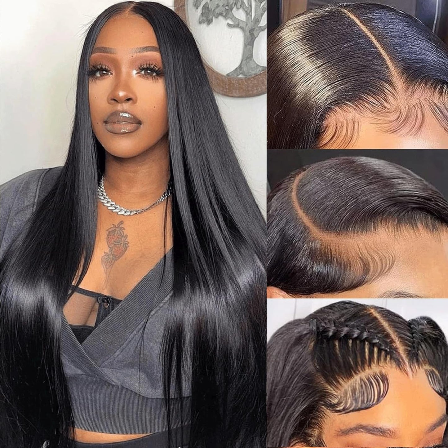 LETMIEO 26 Inch 13x6 Lace Front Wigs Human Hair Straight Wigs Human Hair 13x6 Real 100% Virgin Hair 180 Density HD Transparent Lace Frontal Wigs Beauty and Personal Care LETMIEO Default Title