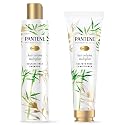 Pantene Sulfate Free Shampoo and Conditioner Set, Volumizing Shampoo and Conditioner for Fine or Flat hair with Bamboo, Safe for Color Treated Hair