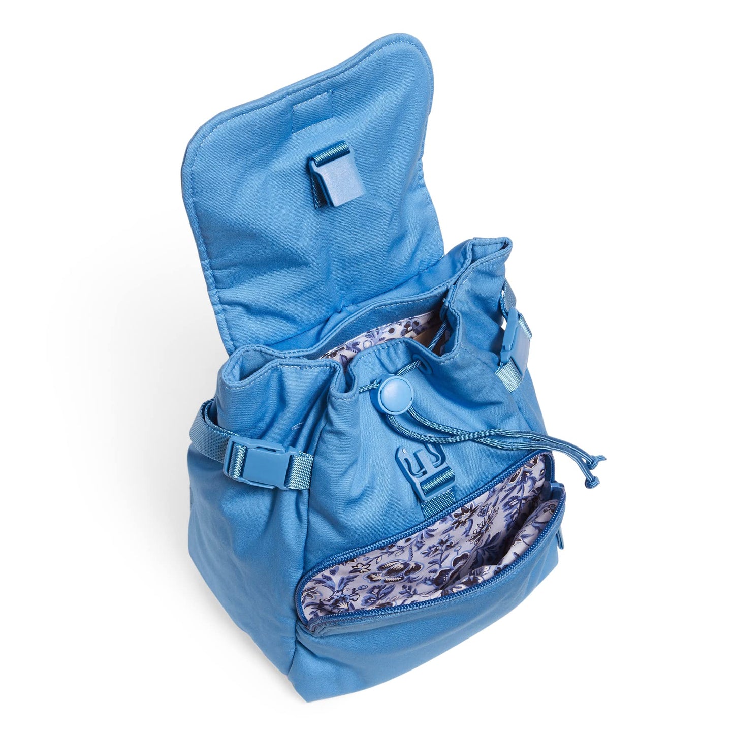 Vera Bradley Women's Cotton Utility Mini Backpack Purse, Blue Aster, One Size