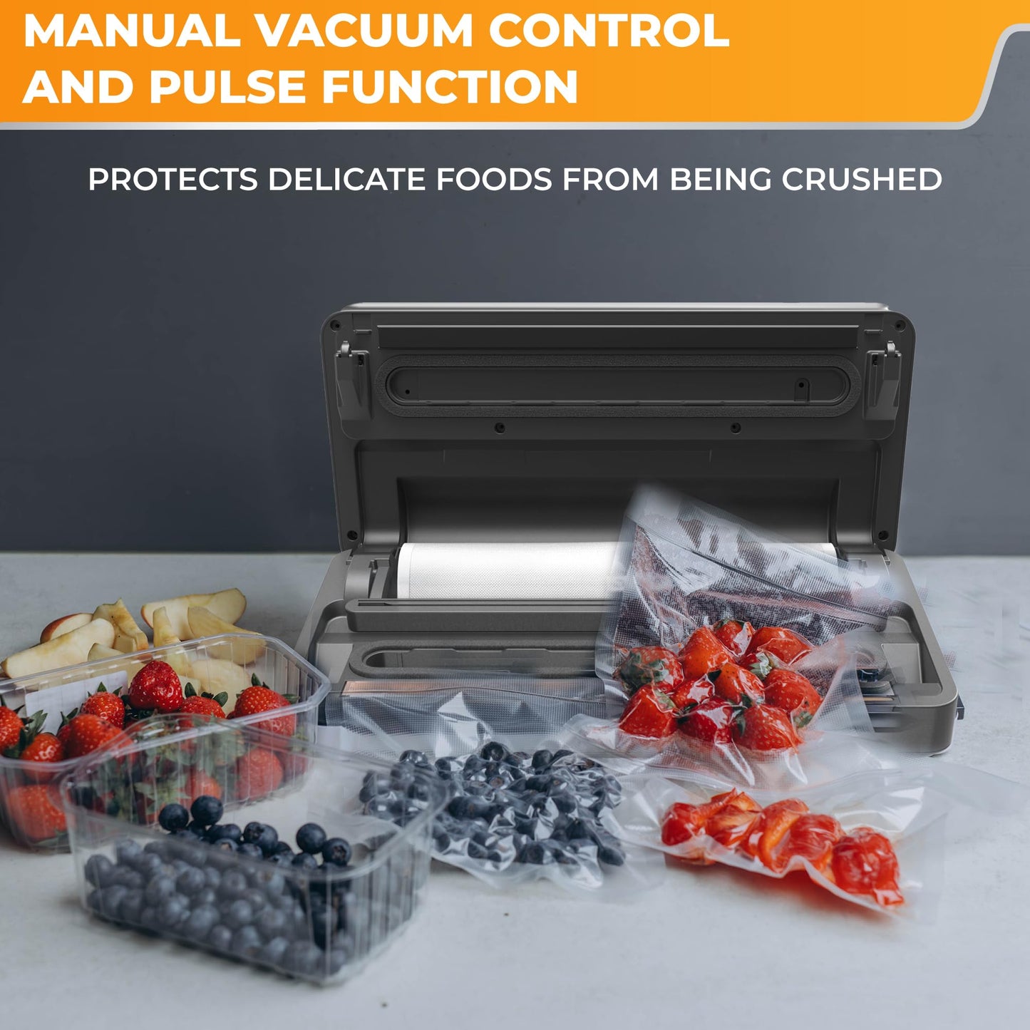 Anova Culinary Precision Vacuum Sealer Pro, Includes Large Bag Roll (19ft), Wet & Dry Dual Food Vacuum Sealer Machine for Sous Vide and Long-Term…