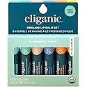 Cliganic Organic Lip Balm Set (6 Flavors) - 100% Natural Hydrating, Moisturizing for Dry Cracked Lips, Stocking Stuffer Gift for Men & Women