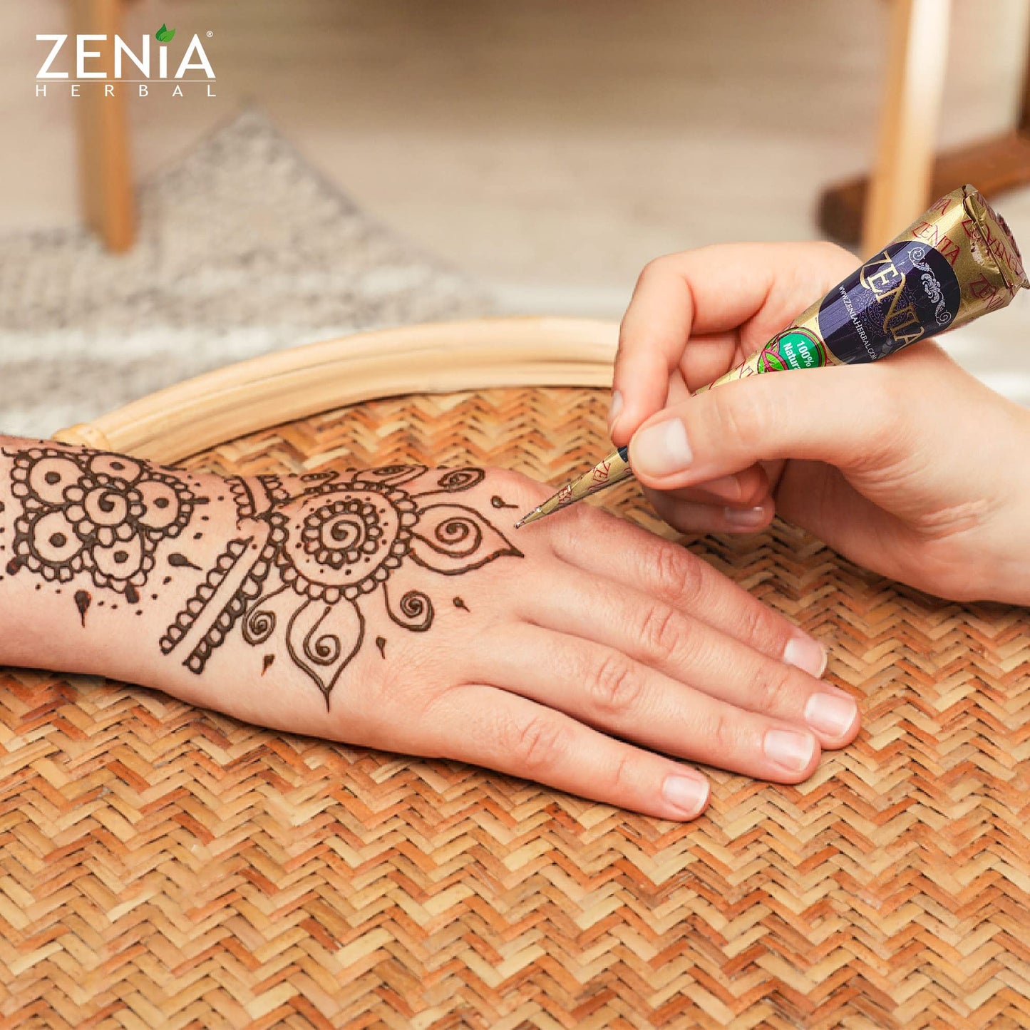 Zenia 100% Natural Temporary Tattoo Paste Cone | 1 Cone 25 grams | Indian Body Art Painting Drawing Tattoos Freckles (Reddish-Brown Color) Beauty and Personal Care Zenia