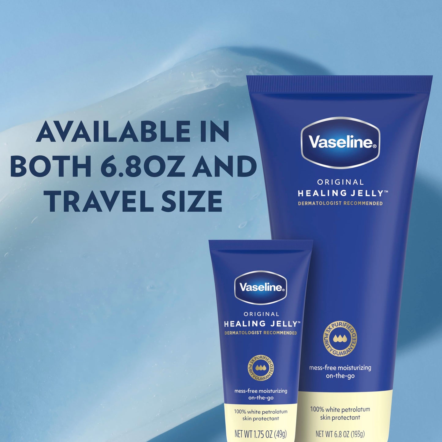 Vaseline Original Healing Jelly 3 Pack White Petrolatum Skin Protectant for Mess-Free Moisturizing On-the-Go, with 3x Purified Purity Guaranteed Beauty and Personal Care Vaseline