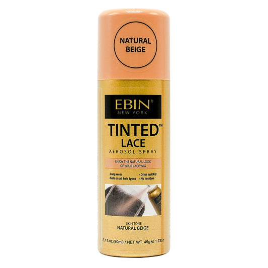 EBIN NEW YORK Tinted Lace Spray - Natural Beige, 2.7oz/80ml, Quick dry, Water Resistant, No Residue, High pigmentation, Even Spray, Matching Skin