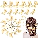 24 Pieces Halloween Butterfly Hair Clips Metal Butterfly Hair Clamps Metallic Hollow Butterfly Hairpins Clips Hair Accessories for Women Girls