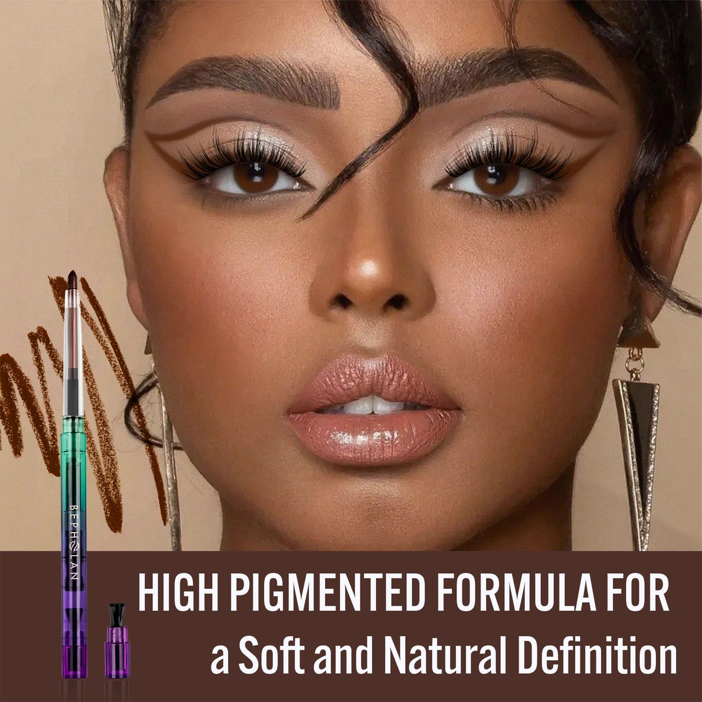BEPHOLAN Brown Gel Eyeliner Pencil, Waterproof Smudge Proof Eyeliner, 24H Long-Lasting Matte Eye Makeup, Creamy Smooth Glide, Retractable Beauty and Personal Care BEPHOLAN