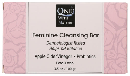 One With Nature Feminine Cleansing Bar Soap Petal Fresh 3.5 oz Bar Soap