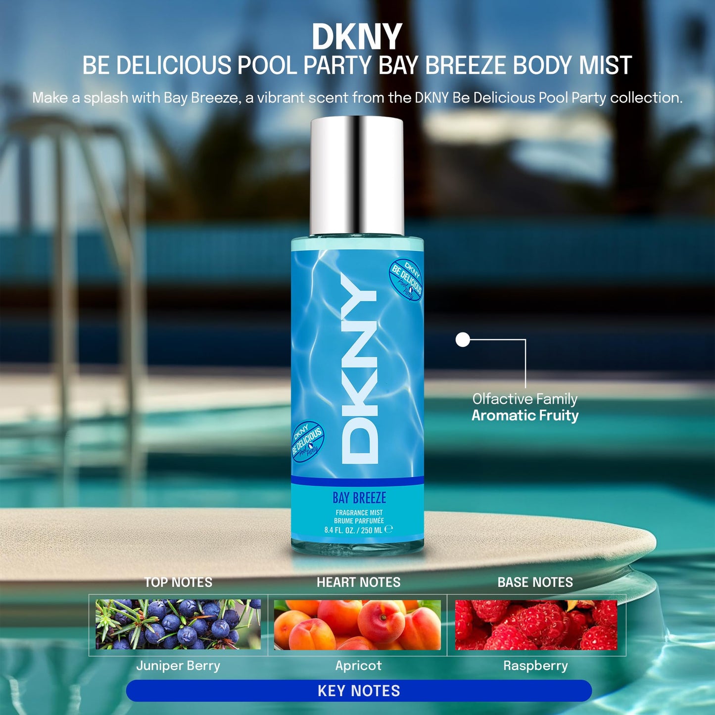 DKNY Be Delicious Pool Party Fragrance Mist For Women, Bay Breeze, 8.4 Fl. Oz.