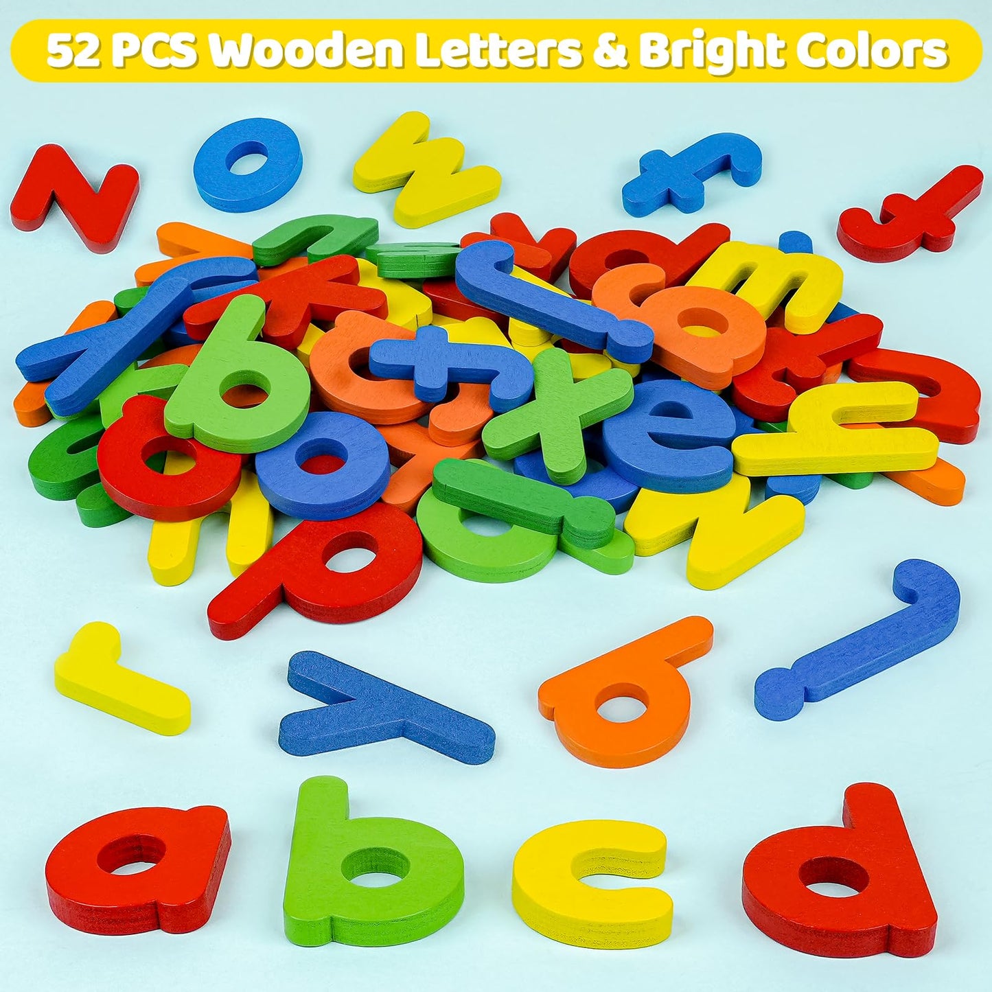 BEESTECH Alphabet Learning Toys – Wooden Puzzle Flash Cards & Letter Matching Games, Fun Educational Activity for Toddlers & Preschool Kids Ages 2–5