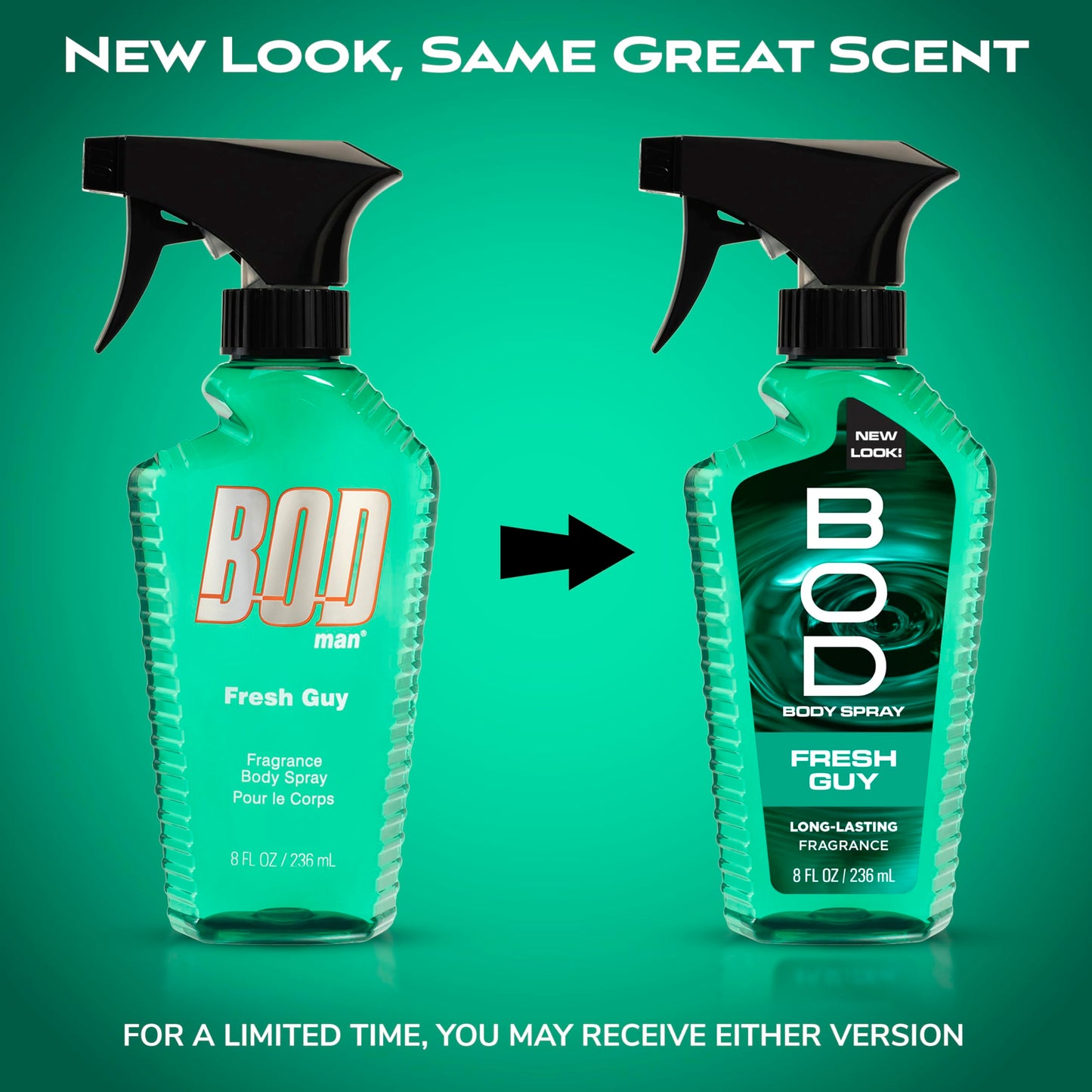 BOD man Fragrance Body Spray, Fresh Guy, 8 fl oz (Pack of 2) Beauty and Personal Care BOD man