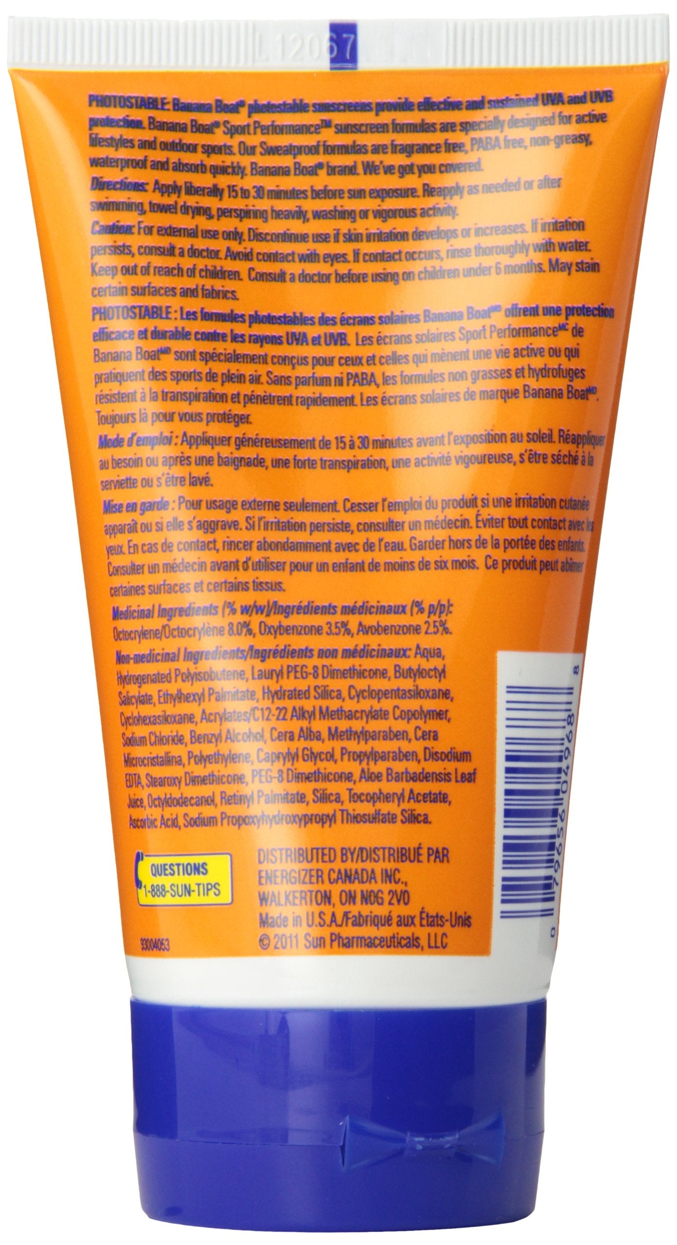 Banana Boat Sport Performance Sunscreen Lotion SPF 100, 4-ounce Bottles (Pack of 2)