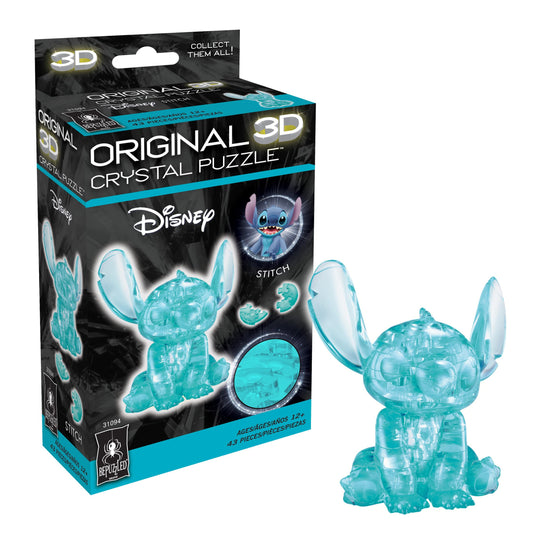 BePuzzled Disney Stitch 3D Crystal Puzzle – Challenging Collectible for Puzzlers Ages 12+, Beautiful Display Piece, Perfect Gift