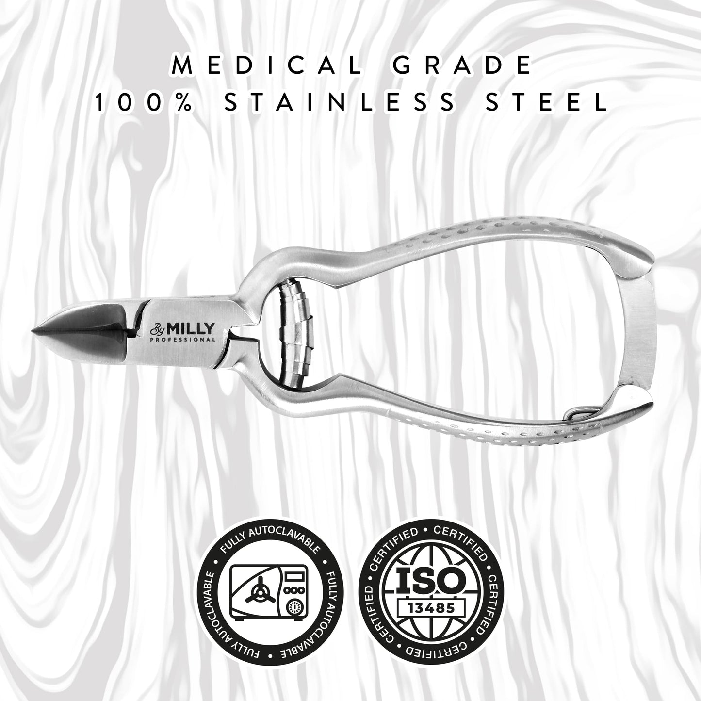 By MILLY High Carbon Stainless Steel Heavy Duty Toenail Clippers for Thick Toenails | Trim Thick or Hard Toenails | Professional Nail Clippers