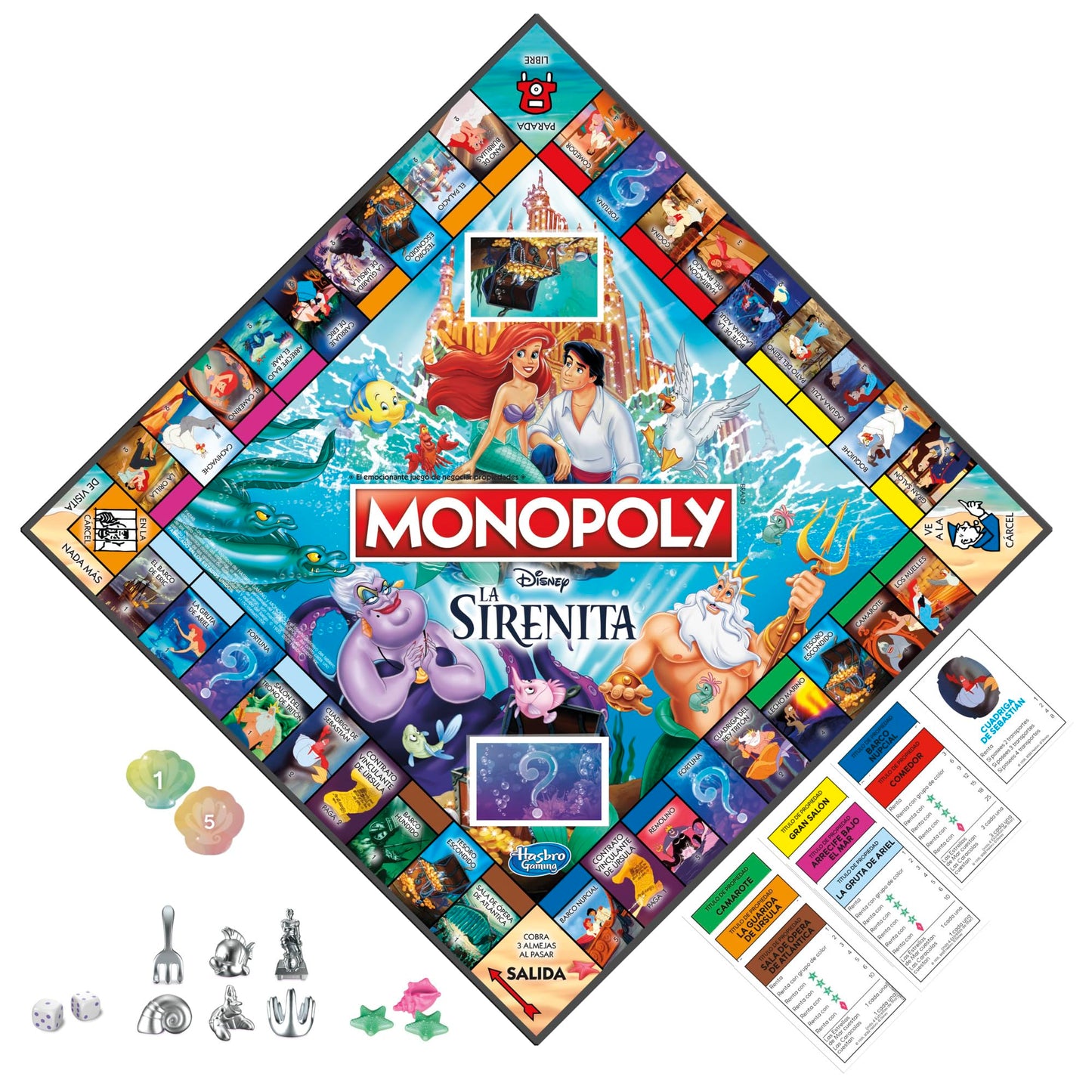 Monopoly Hasbro Gaming Disney's The Little Mermaid Edition Board Game, 2-6 Players for Family and Kids Ages 8+, with 6 Themed Tokens (Amazon…