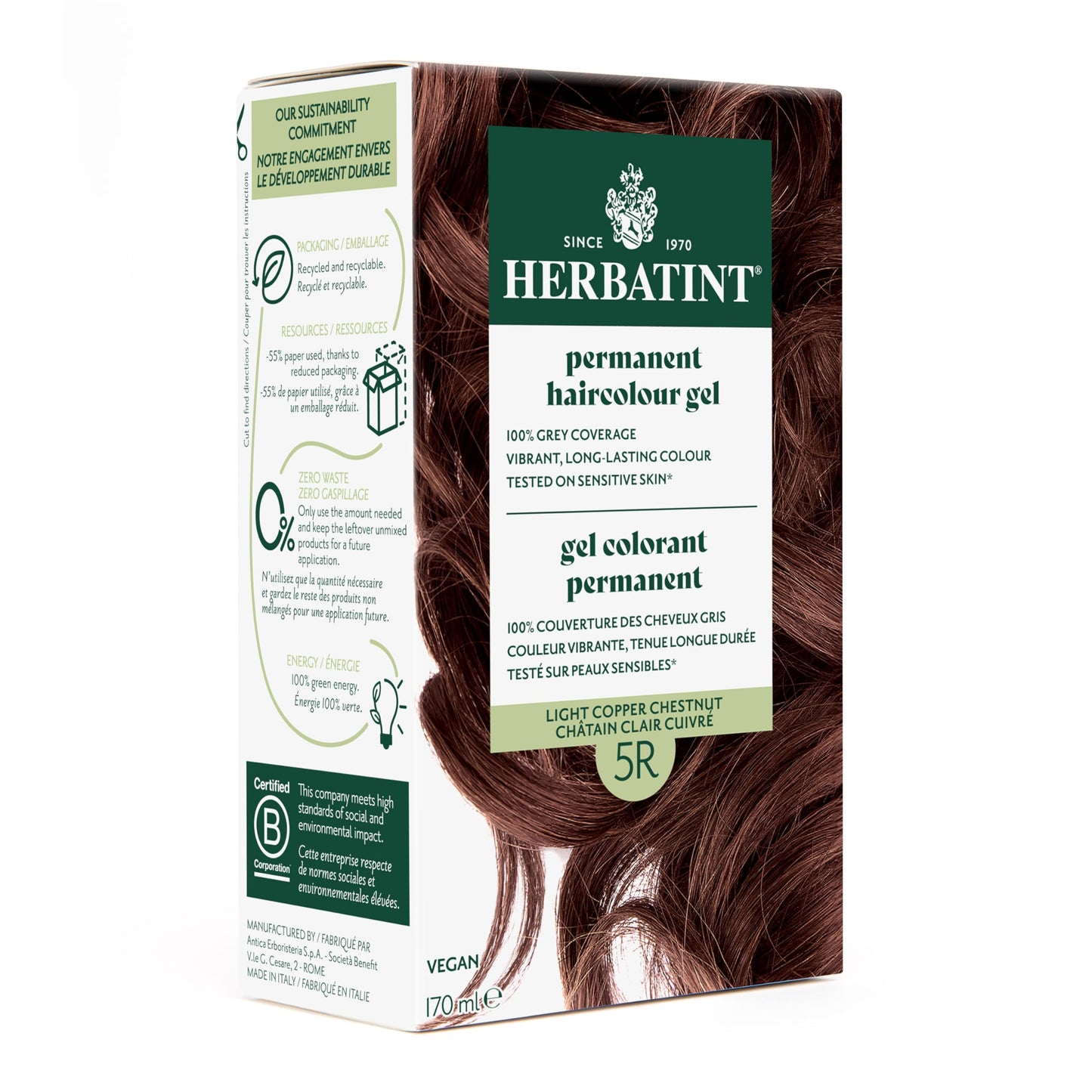 HERBATINT 5R Light Copper Chestnut Permanent Hair Colour, 4 OZ