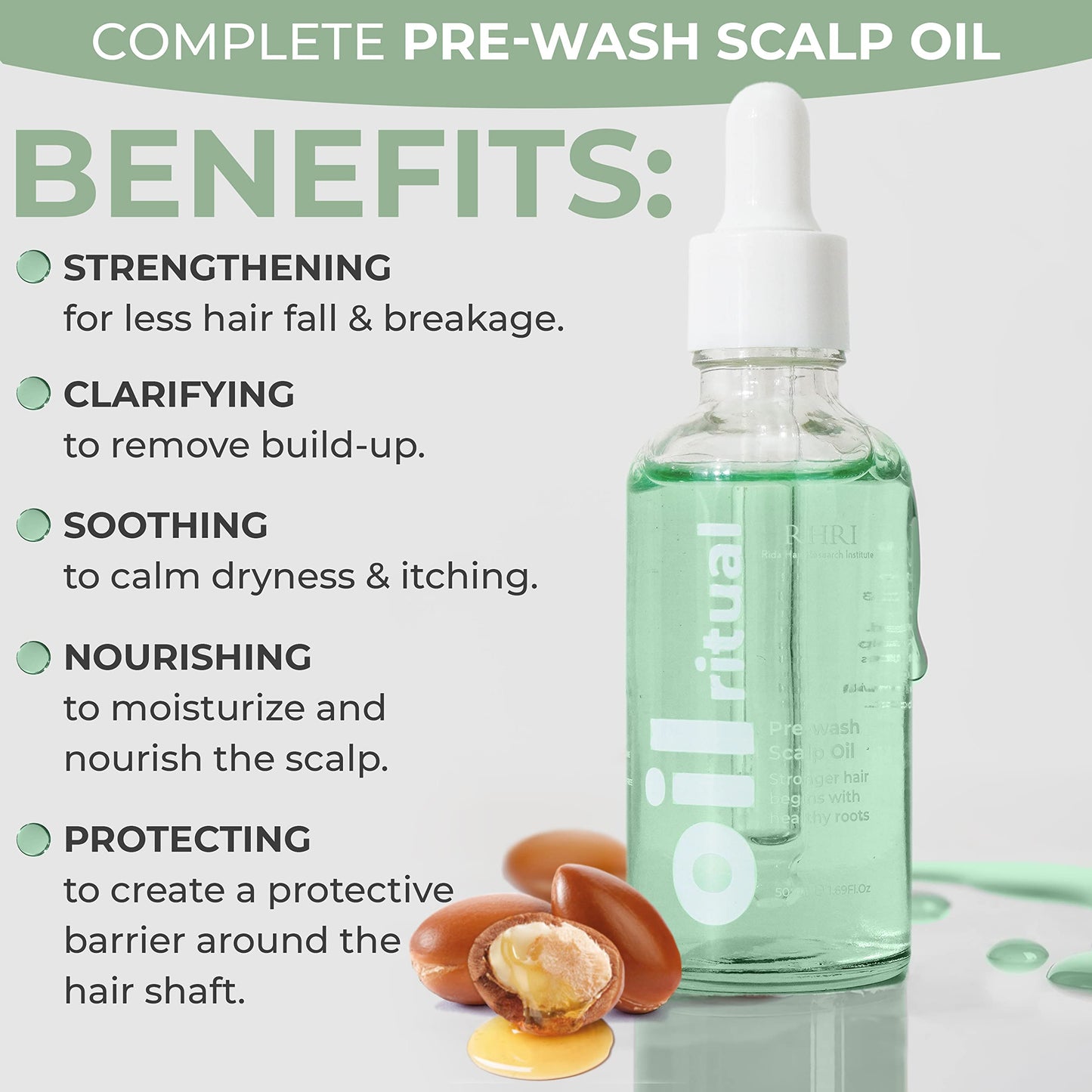 Vegan Pre-Shampoo Scalp Treatment Oil - Rosemary Hair Oil for Growth, Hair Loss, Split Ends, Thinning, and Dry Damaged Hair