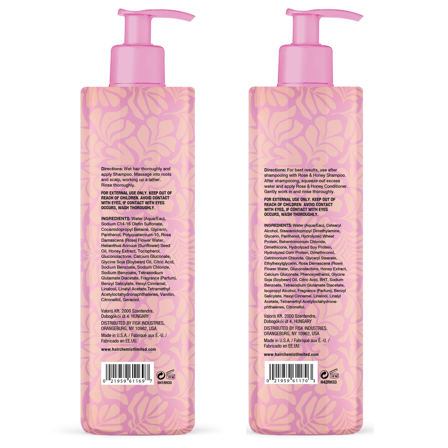 Hair Chemist Rose & Honey Shampoo 33.8 Ounce & Conditioner 33.8 Ounce 2-PC Set