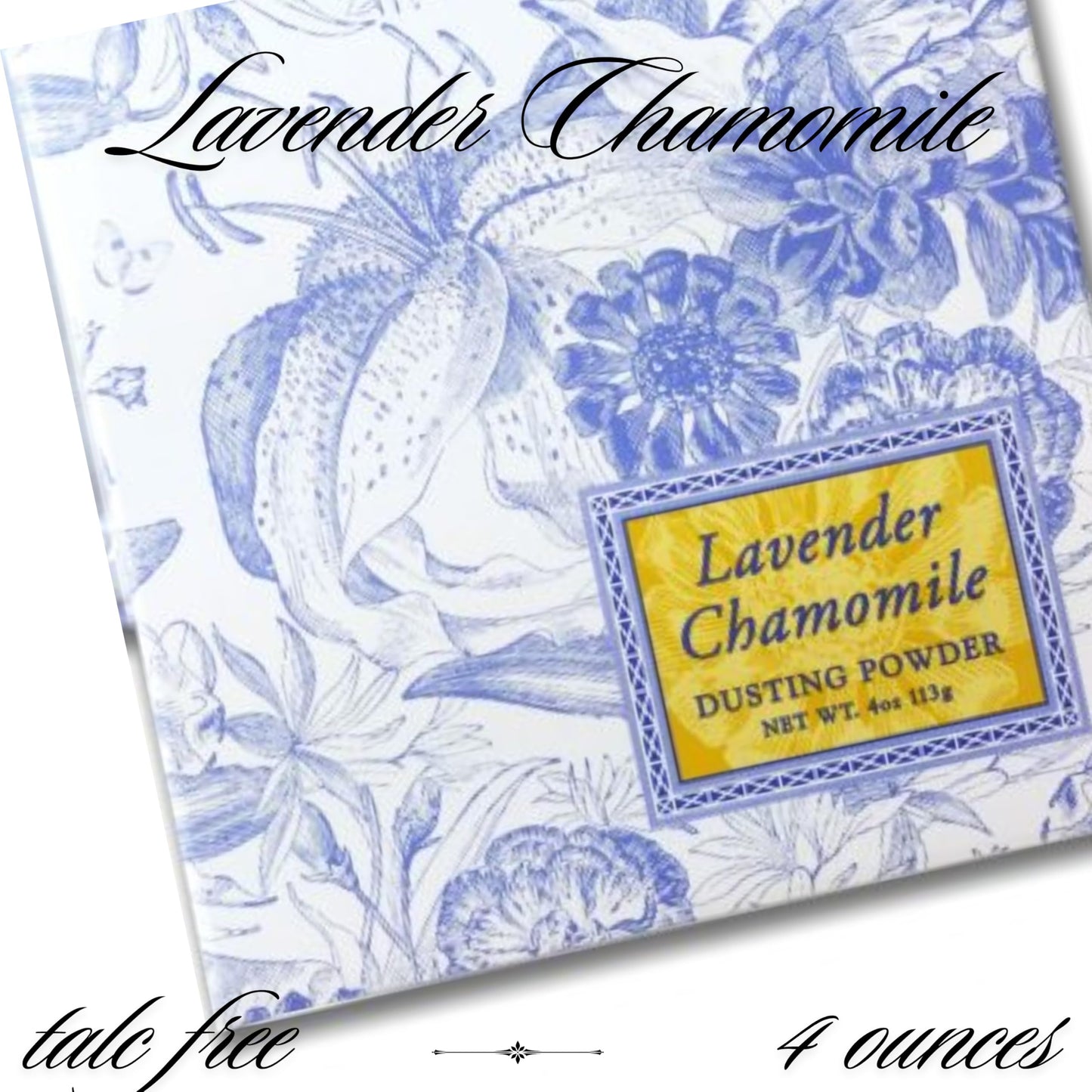 Greenwich Bay Trading Company Lavender Chamomile Dusting Powder - 4 oz, Gentle Talc-Free Body Powder with Soothing Lavender & Chamomile, Ideal for All